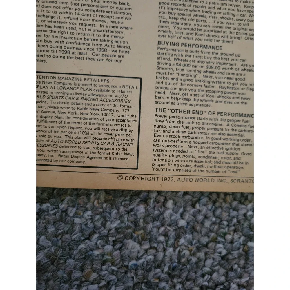 Auto World Magazines Vtg 1972‎ Sports Car and Racing Accessories 3rd Edition